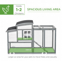 Load image into Gallery viewer, Elevated 140cm Wooden Chicken Coop with Nesting Box &amp; Open Roof Access
