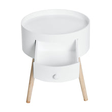 Load image into Gallery viewer, Elegant White Round Coffee Table with Hidden Drawer - Modern Living Room Style
