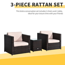 Load image into Gallery viewer, Outsunny 2-Seater Rattan Sofa Set with Cushions - Stylish &amp; Weather Resistant
