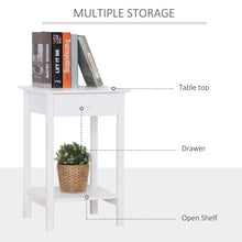 Load image into Gallery viewer, Elegant White Wooden Nightstand with Drawer &amp; Shelf – Versatile Home Storage
