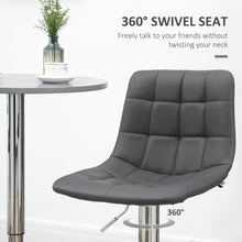 Load image into Gallery viewer, Set of 2 Adjustable Swivel Breakfast Stools with Footrest - Stylish Grey Design
