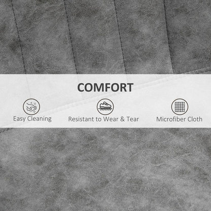 Retro Microfiber Bar Stools Set of 2 - Adjustable Height with Metal Footrest