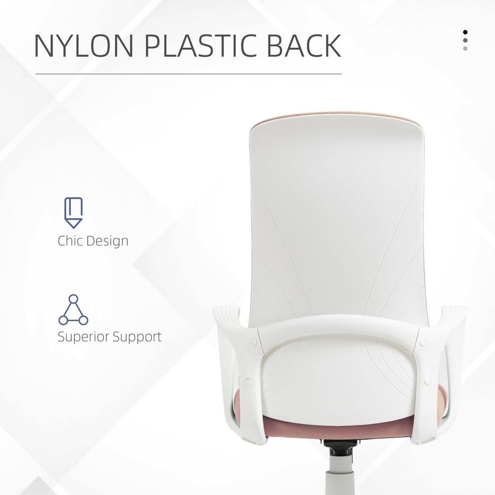 Vinsetto Pink High-Back Office Chair - Adjustable Comfort for Your Workspace