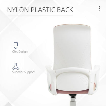 Vinsetto Pink High-Back Office Chair - Adjustable Comfort for Your Workspace