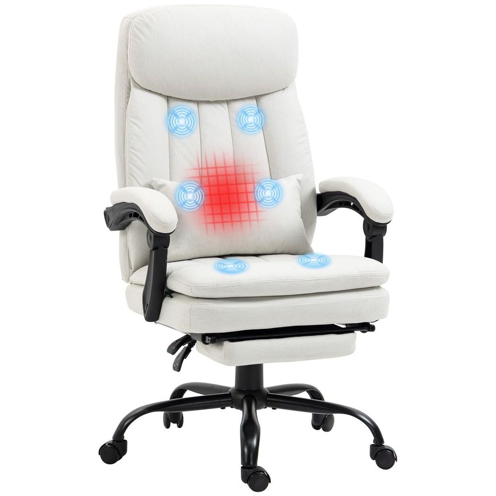 Vinsetto Heated Massage Office Chair - Luxurious Comfort & Vibration Therapy