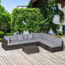 Load image into Gallery viewer, Outsunny 7PC Rattan Sectional Sofa Set with Table &amp; Cushions - Outdoor Elegance
