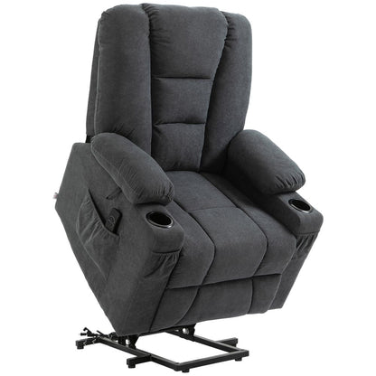 Elevate & Relax: Grey Lift Recliner Chair w/ Remote - Perfect for Seniors