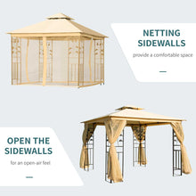 Load image into Gallery viewer, Stylish 3x3m Beige Double Top Gazebo with Mesh, Perfect for Any Outdoor Event!

