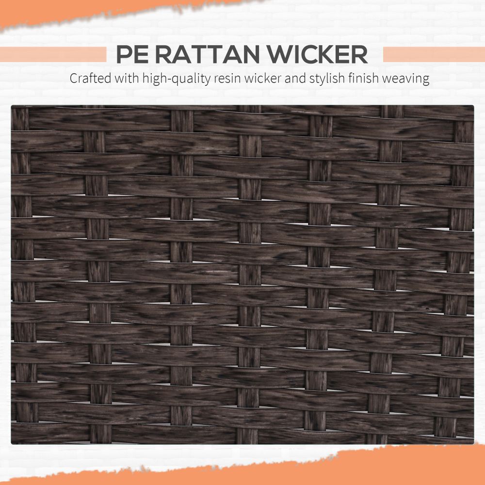 Elegant 2-Seater Rattan Garden Furniture Set with Glass Top Table - Brown