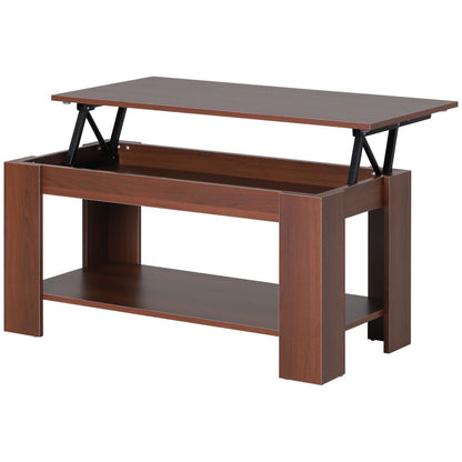 Stylish Lift-Top Coffee Table with Hidden Storage - Natural Wood Grain