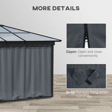 Load image into Gallery viewer, Outsunny 3x3M Dark Grey 4-Panel Gazebo Replacement Curtain Set
