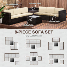 Load image into Gallery viewer, Outsunny 6-Seater Rattan Outdoor Sofa Set with Cushions &amp; Hidden Storage
