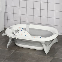 Load image into Gallery viewer, Safety First: Ergonomic Foldable Baby Bath Tub with Temperature Warning Plug
