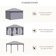 Load image into Gallery viewer, Elegant 4x3m Aluminium Patio Gazebo with Mosquito Nets - Outdoor Oasis!
