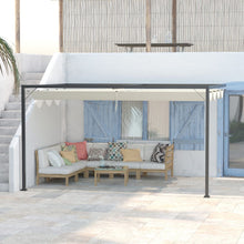 Load image into Gallery viewer, Adjustable 4x3m Beige Pergola with Retractable Canopy for Ultimate Shade
