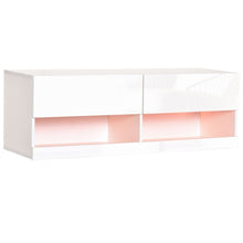 Load image into Gallery viewer, Modern Wall-Mount TV Stand with LED Lights &amp; Smart Cable Management
