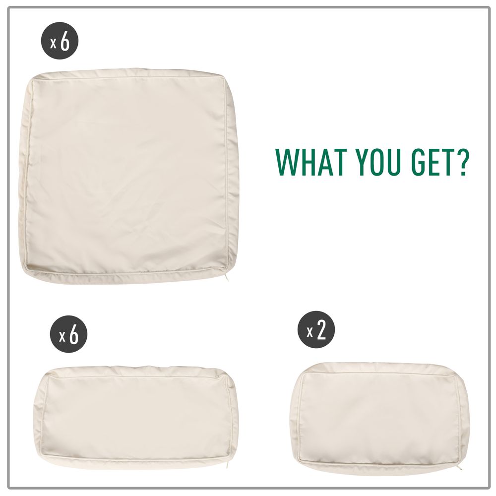 Revive Your Rattan: 12-Piece Beige Outdoor Cushion Replacement Set