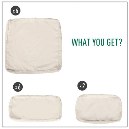 Revive Your Rattan: 12-Piece Beige Outdoor Cushion Replacement Set