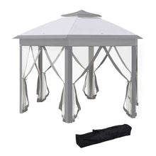 Load image into Gallery viewer, Luxurious 4x4m Hexagon Gazebo with Mesh Netting - Easy Setup &amp; Sturdy Design

