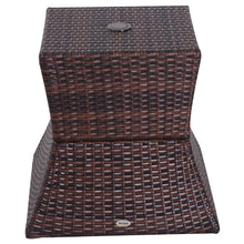Load image into Gallery viewer, Outsunny Rattan Coffee Table with Umbrella Hole &amp; Storage - Stylish Brown Design
