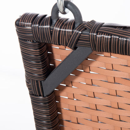 Cozy 2-Person Rattan Porch Swing Bench with Cushions – Cream White Comfort