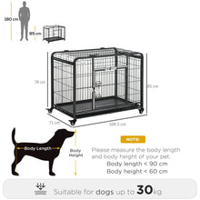 Load image into Gallery viewer, Secure &amp; Spacious 78x109cm Metal Dog Cage with Locking Door &amp; Wheels
