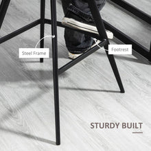 Load image into Gallery viewer, Vintage Duo: Dark Grey PU Leather Bar Stools with Steel Frame - Set of 2

