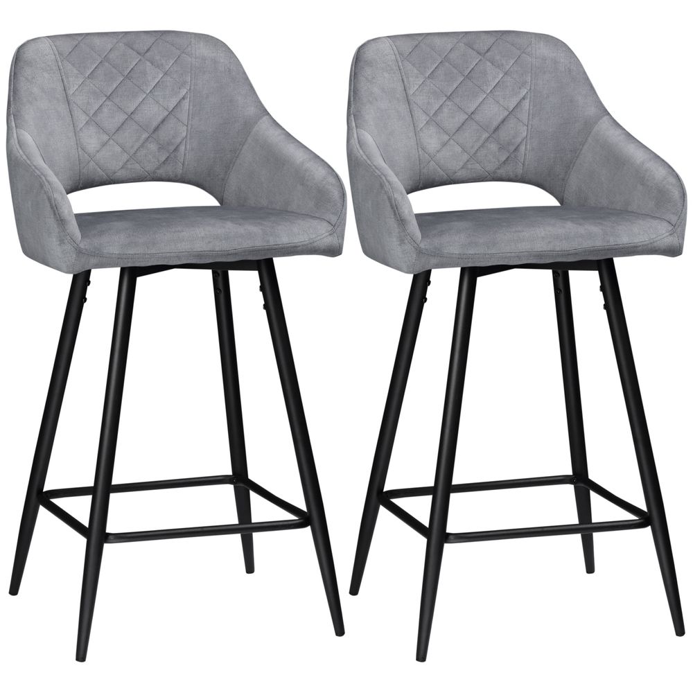 Elegant Velvet Bar Stools Set of 2 - Plush Comfort for Modern Living Spaces