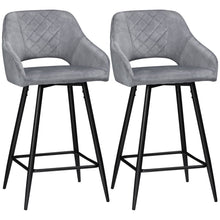 Load image into Gallery viewer, Elegant Velvet Bar Stools Set of 2 - Plush Comfort for Modern Living Spaces
