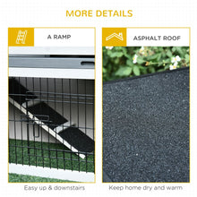 Load image into Gallery viewer, Cozy Grey Rabbit Hutch &amp; Run with Removable Tray - Perfect for Indoor &amp; Outdoor Fun!
