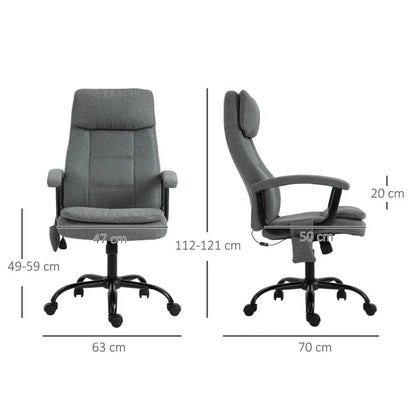 Revitalizing 2-Point Massage Office Chair - Adjustable Height, Grey Comfort
