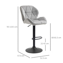Load image into Gallery viewer, Stylish Adjustable Height Bar Stool Set of 2 - Light Grey Fabric Comfort
