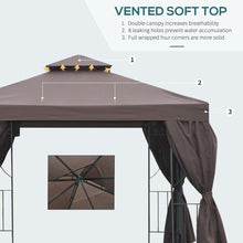 Load image into Gallery viewer, Stylish 3x3m Brown Gazebo with UV-Resistant Canopy &amp; Side Panels
