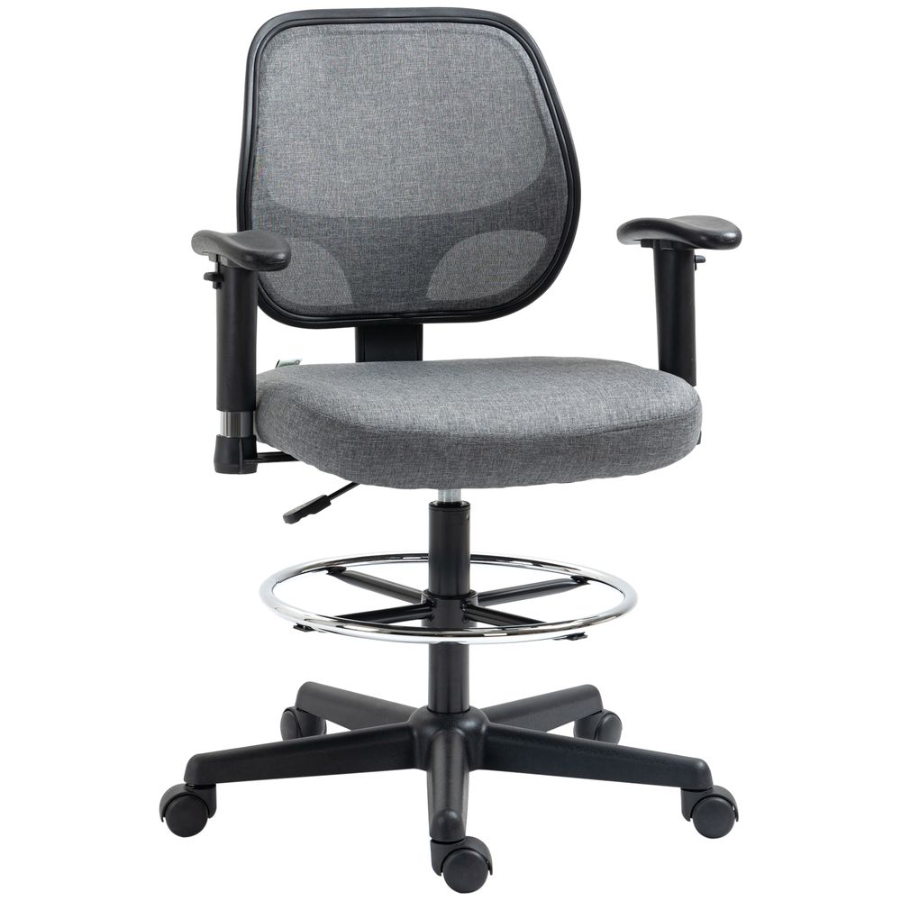 Vinsetto Adjustable Draughtsman Chair - Comfort for Tall Desks & Workspaces