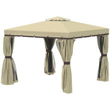 Load image into Gallery viewer, Elegant 3x3m Patio Gazebo with Water-Repellent Roof &amp; Mosquito Net - Beige
