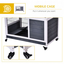 Load image into Gallery viewer, Elevated 2-Floor Indoor Rabbit Hutch with Wheels - Cozy &amp; Compact Design
