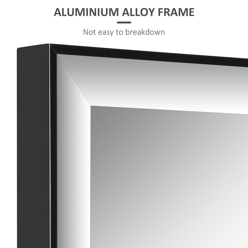 Full Length Mirror Dressing Mirror Wall-Mounted for Bedroom Black