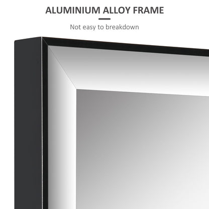 Full Length Mirror Dressing Mirror Wall-Mounted for Bedroom Black