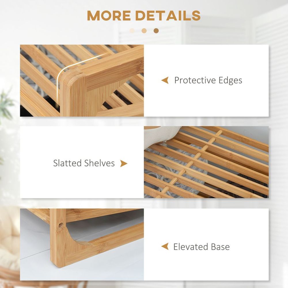 Eco-Friendly Bamboo 3-Tier Shoe Rack – Stylish Storage for 9 Pairs!