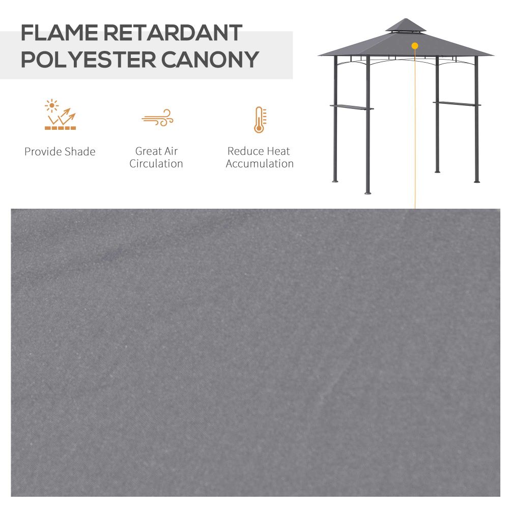 8ft Double-Tier BBQ Gazebo Canopy: Your Ultimate Outdoor Cooking Oasis