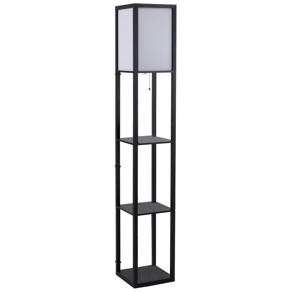 Illuminate & Organize: 4-Tier Stylish Shelf Floor Lamp with Ambient Light