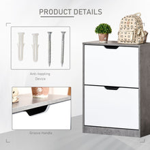Load image into Gallery viewer, Stylish Two-Drawer Shoe Cabinet with Adjustable Shelves - Perfect Home Organizer
