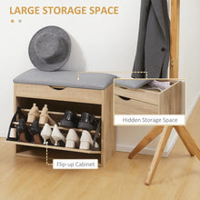 Load image into Gallery viewer, HOMCOM Multifunctional Shoe Bench with Cushion &amp; Storage for Stylish Entryways
