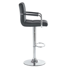 Load image into Gallery viewer, 2pcs 60-80cm 6 Checks Round Cushion Bar Stools with Armrest black
