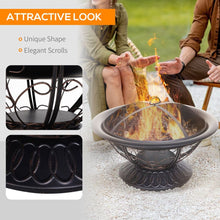 Load image into Gallery viewer, 76cm Outdoor Firepit: Durable Garden Heater with Poker, Cover &amp; Log Grate
