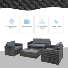 Load image into Gallery viewer, Chic 4-Seater Rattan Sofa Set: Transform Your Outdoor Oasis!
