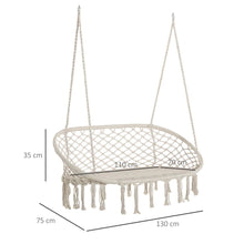 Load image into Gallery viewer, Elegant Boho Double Hammock Chair – Stylish Macrame Swing with Metal Frame
