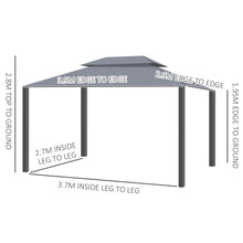 Load image into Gallery viewer, 3x4m Grey Aluminium Gazebo with Tiered Roof &amp; Mesh Sides - Perfect for Outdoor Events
