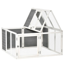 Load image into Gallery viewer, Cozy Pawhut Rabbit Hutch: Durable Small Animal Home with Open Roof - Grey
