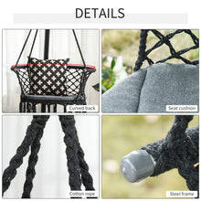 Load image into Gallery viewer, Elegant Macrame Hanging Hammock Chair - Cozy Dark Grey Swing for Relaxation
